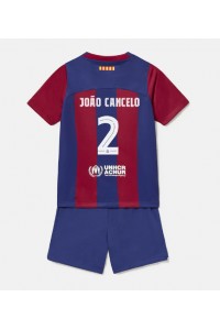 Fotbalové Dres Barcelona Joao Cancelo #2 Dětské Domácí Oblečení 2023-24 Krátký Rukáv (+ trenýrky)